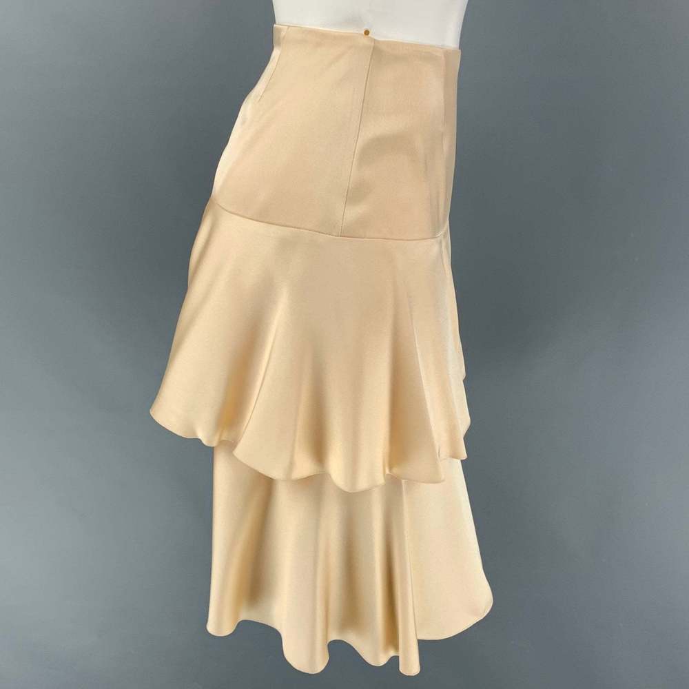 CHANEL AI098 03A Champagne Silk Layered Skirt - Picture 3 of 6
